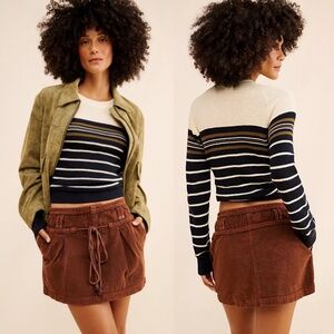 NWT FAHERTY Throwback Waffle Stripe Sweater Organic Cotton Oakland St Sz XS